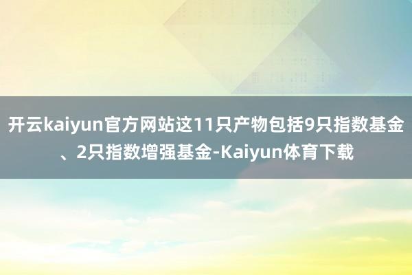 开云kaiyun官方网站这11只产物包括9只指数基金、2只指数增强基金-Kaiyun体育下载