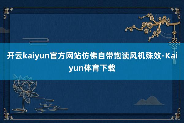 开云kaiyun官方网站仿佛自带饱读风机殊效-Kaiyun体育下载
