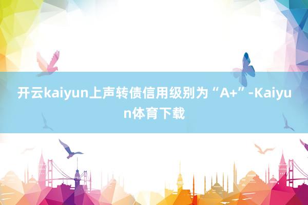 开云kaiyun上声转债信用级别为“A+”-Kaiyun体育下载
