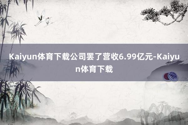 Kaiyun体育下载公司罢了营收6.99亿元-Kaiyun体育下载