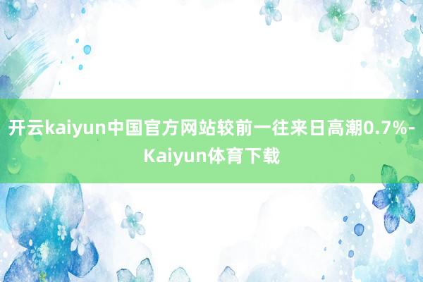 开云kaiyun中国官方网站较前一往来日高潮0.7%-Kaiyun体育下载