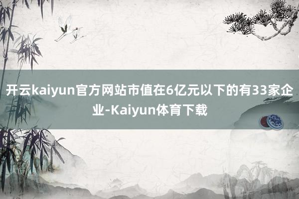 开云kaiyun官方网站市值在6亿元以下的有33家企业-Kaiyun体育下载