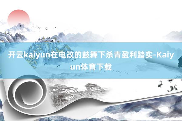 开云kaiyun在电改的鼓舞下杀青盈利踏实-Kaiyun体育下载